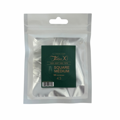 TiaraX | Gel Tips Single Size Bags (White Bag) - Square Medium