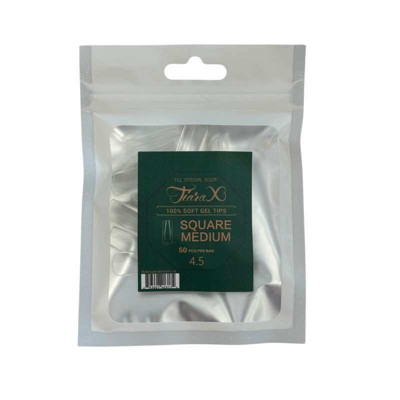 TiaraX Gel Tips Single Size Bags (White Bag) - Square Medium