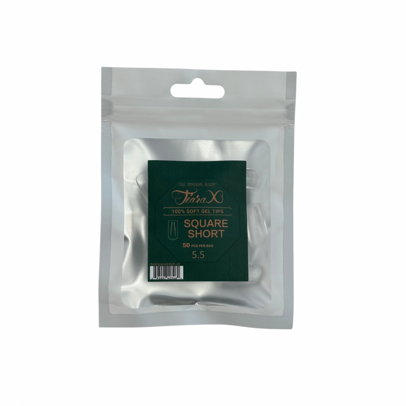 TiaraX Gel Tips Single Size Bags (White Bag) - Square Short