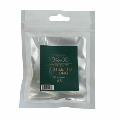 TiaraX | Gel Tips Single Size Bags (White Bag) - Stiletto Long