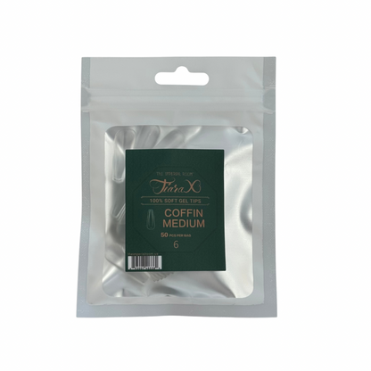 TiaraX | Gel Tips Single Size Bags (White Bag) - Coffin Medium