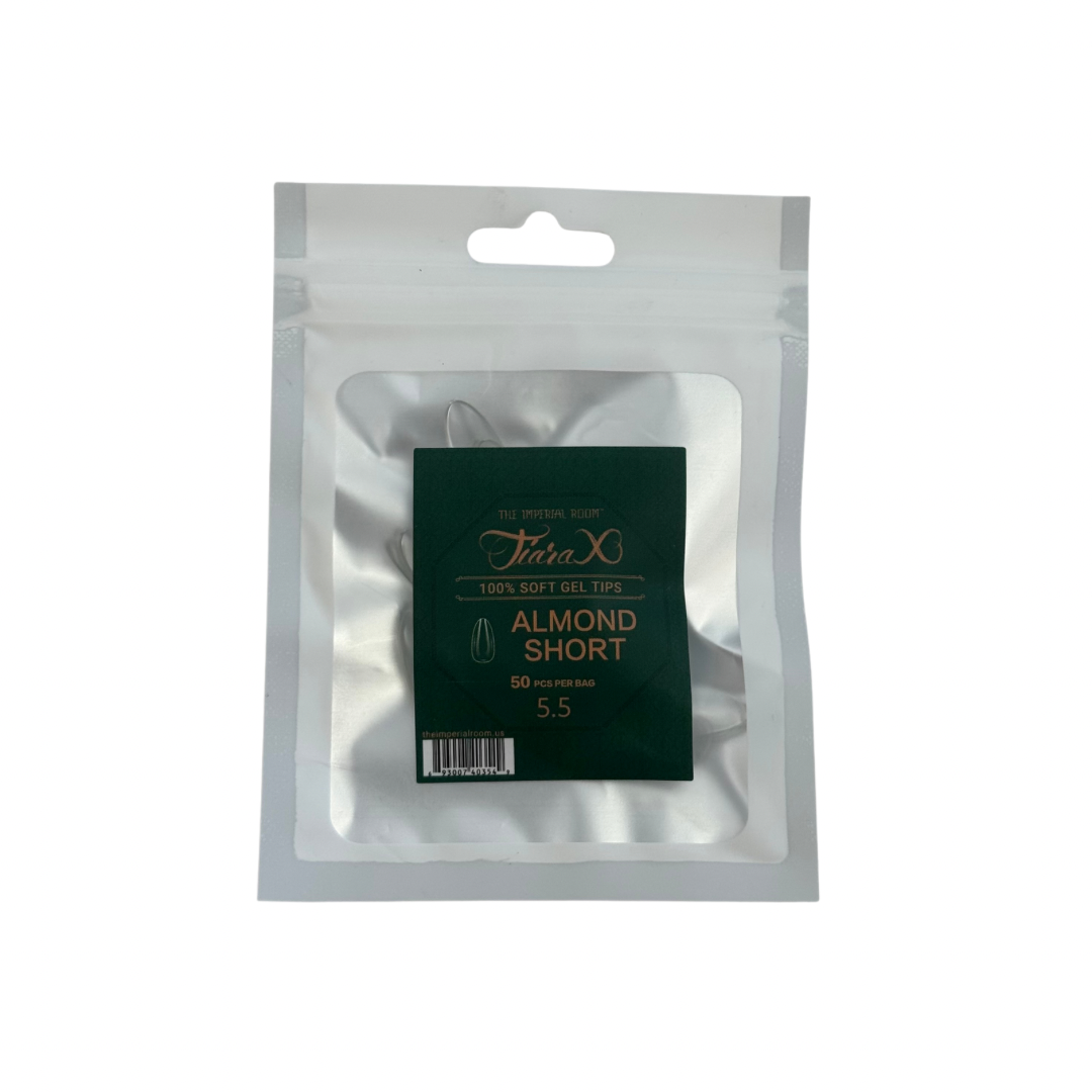 TiaraX | Gel Tips Single Size Bags (White Bag) - Almond Short