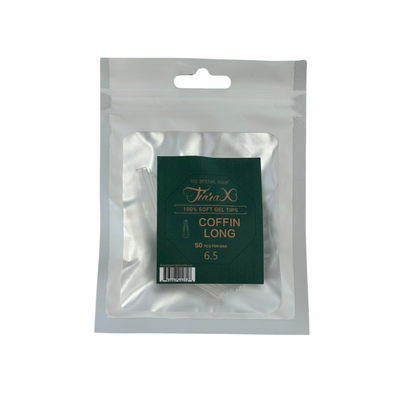 TiaraX | Gel Tips Single Size Bags (White Bag) - Coffin Long