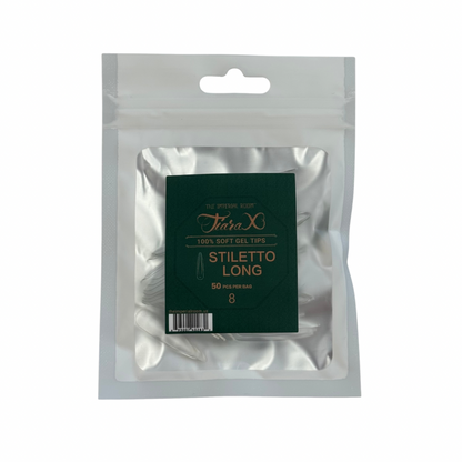 TiaraX | Gel Tips Single Size Bags (White Bag) - Stiletto Long