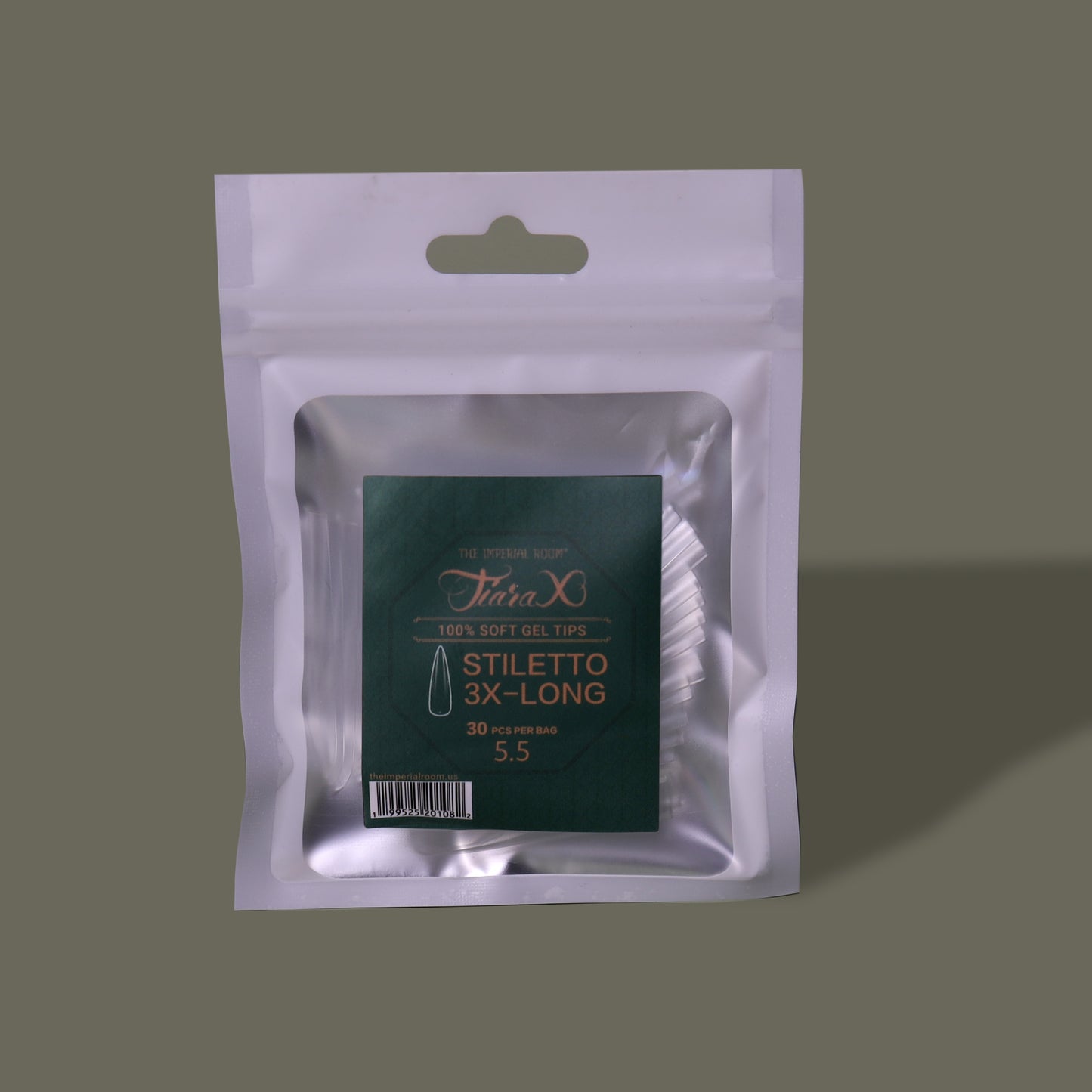 TiaraX | Gel Tips Single Size Bags (White Bag) - Stiletto 3X Long