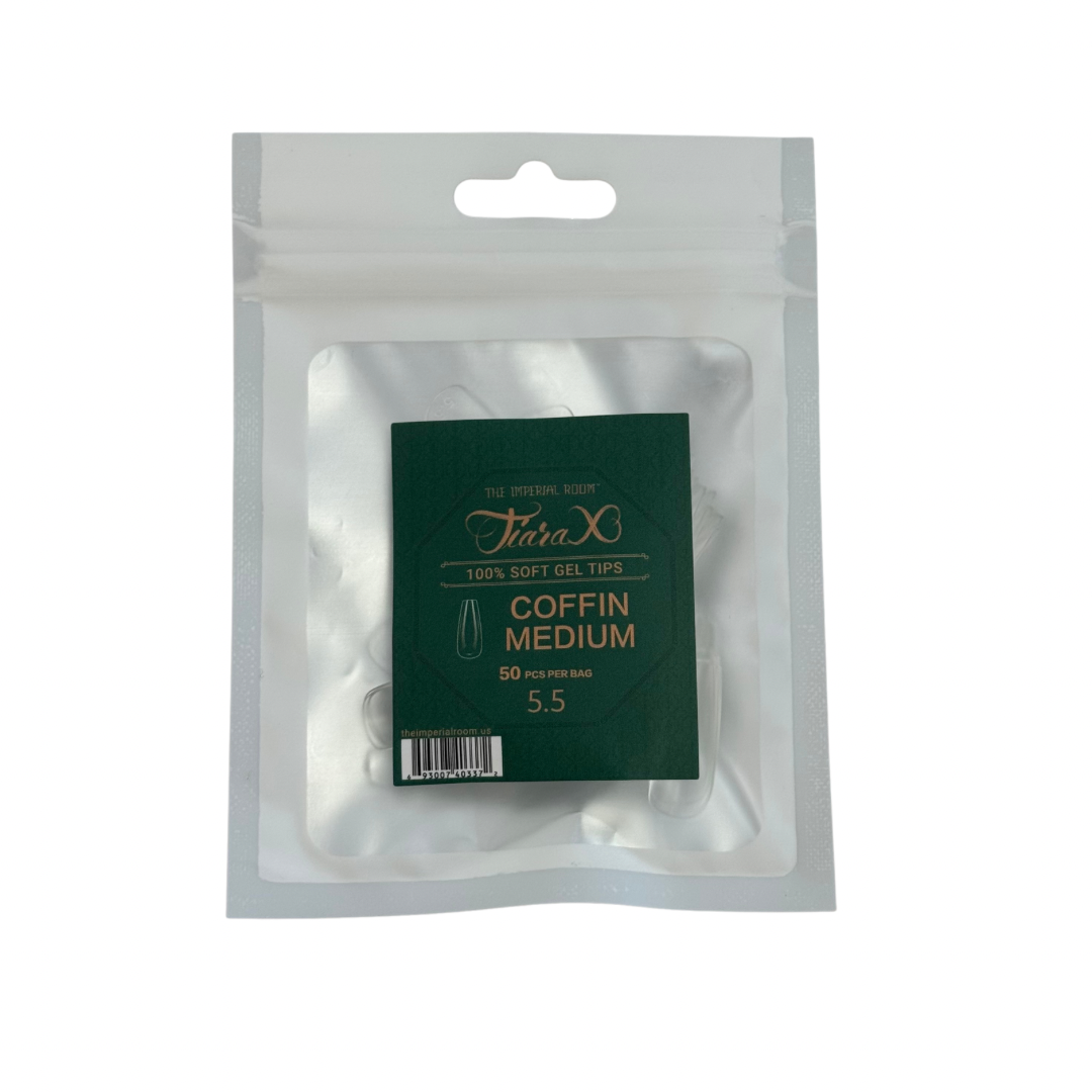 TiaraX | Gel Tips Single Size Bags (White Bag) - Coffin Medium