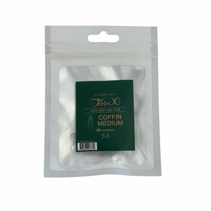 TiaraX | Gel Tips Single Size Bags (White Bag) - Coffin Medium