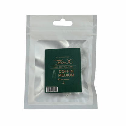 TiaraX | Gel Tips Single Size Bags (White Bag) - Coffin Medium