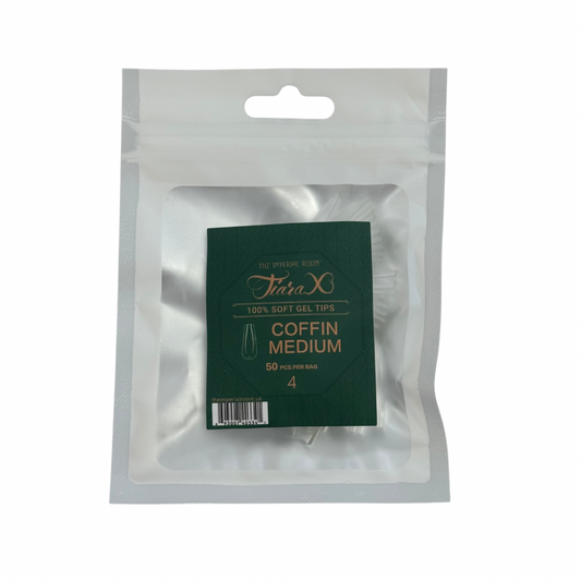 TiaraX | Gel Tips Single Size Bags (White Bag) - Coffin Medium