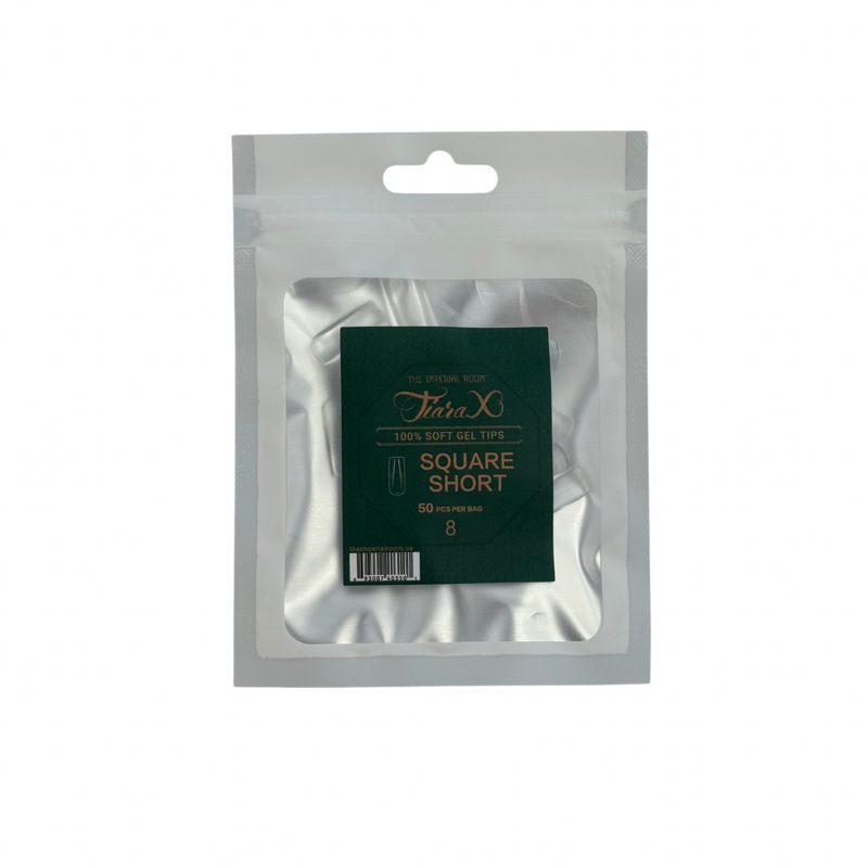 TiaraX Gel Tips Single Size Bags (White Bag) - Square Short
