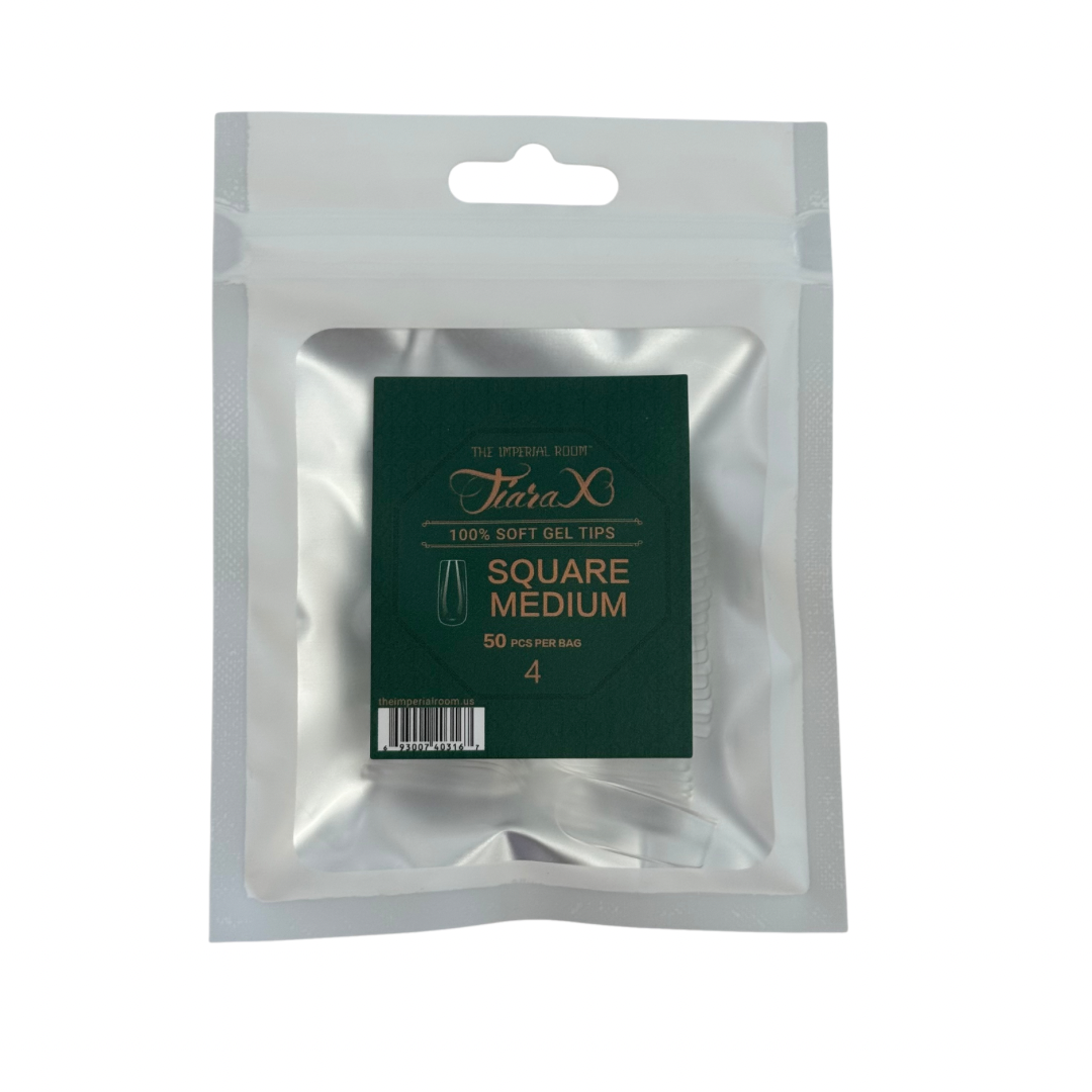 TiaraX | Gel Tips Single Size Bags (White Bag) - Square Medium