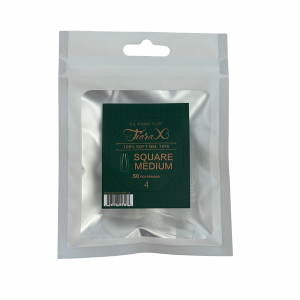 TiaraX Gel Tips Single Size Bags (White Bag) - Square Medium
