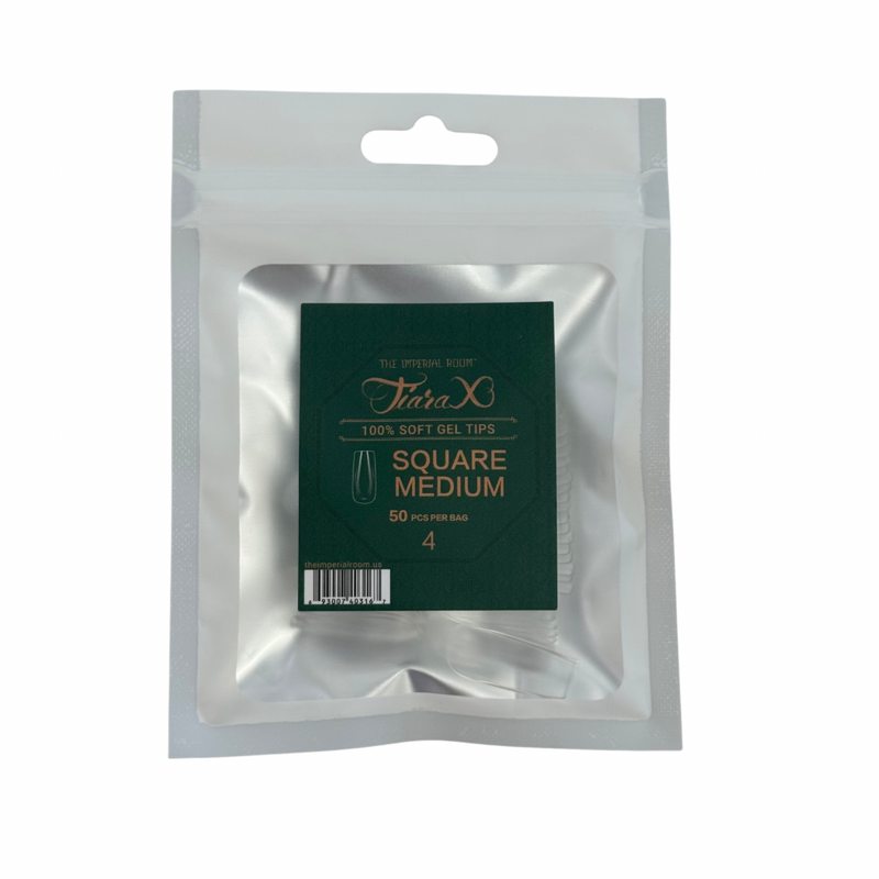 TiaraX Gel Tips Single Size Bags (White Bag) - Square Medium