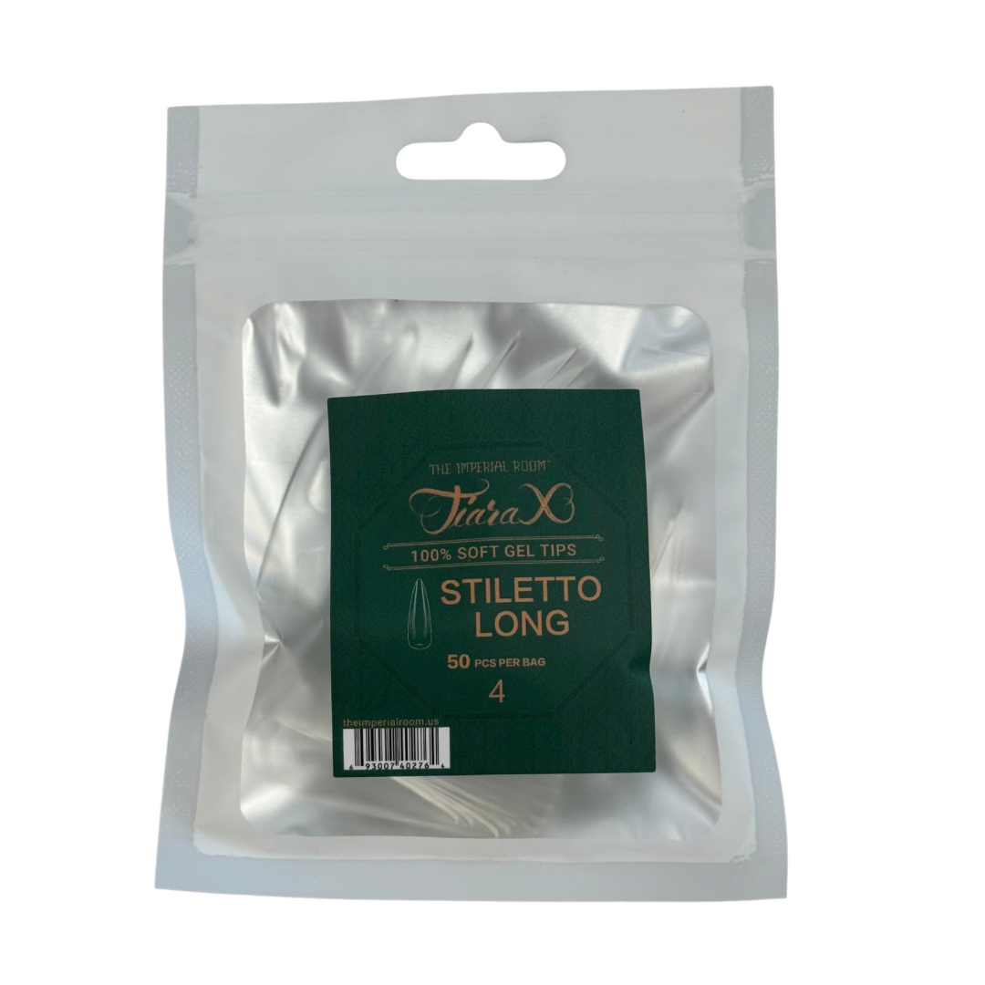 TiaraX | Gel Tips Single Size Bags (White Bag) - Stiletto Long