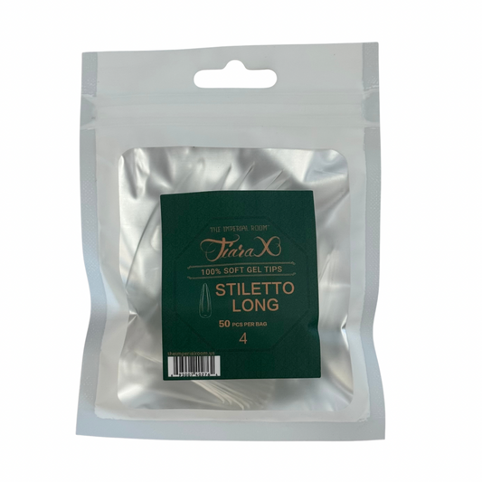 TiaraX | Gel Tips Single Size Bags (White Bag) - Stiletto Long