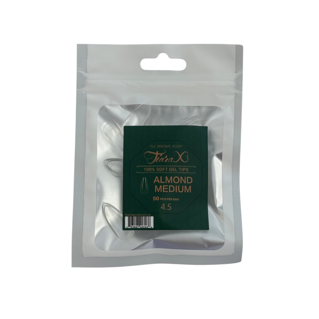 TiaraX | Gel Tips Single Size Bags (White Bag) - Almond Medium