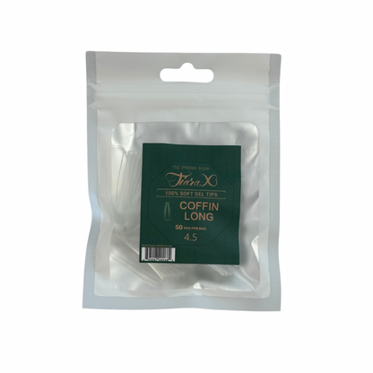 TiaraX | Gel Tips Single Size Bags (White Bag) - Coffin Long