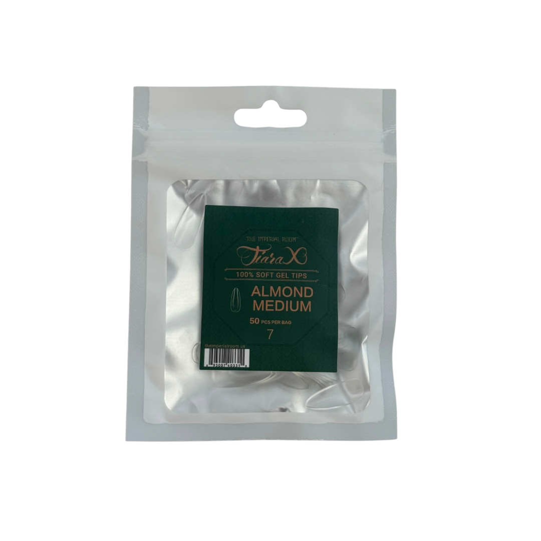 TiaraX | Gel Tips Single Size Bags (White Bag) - Almond Medium