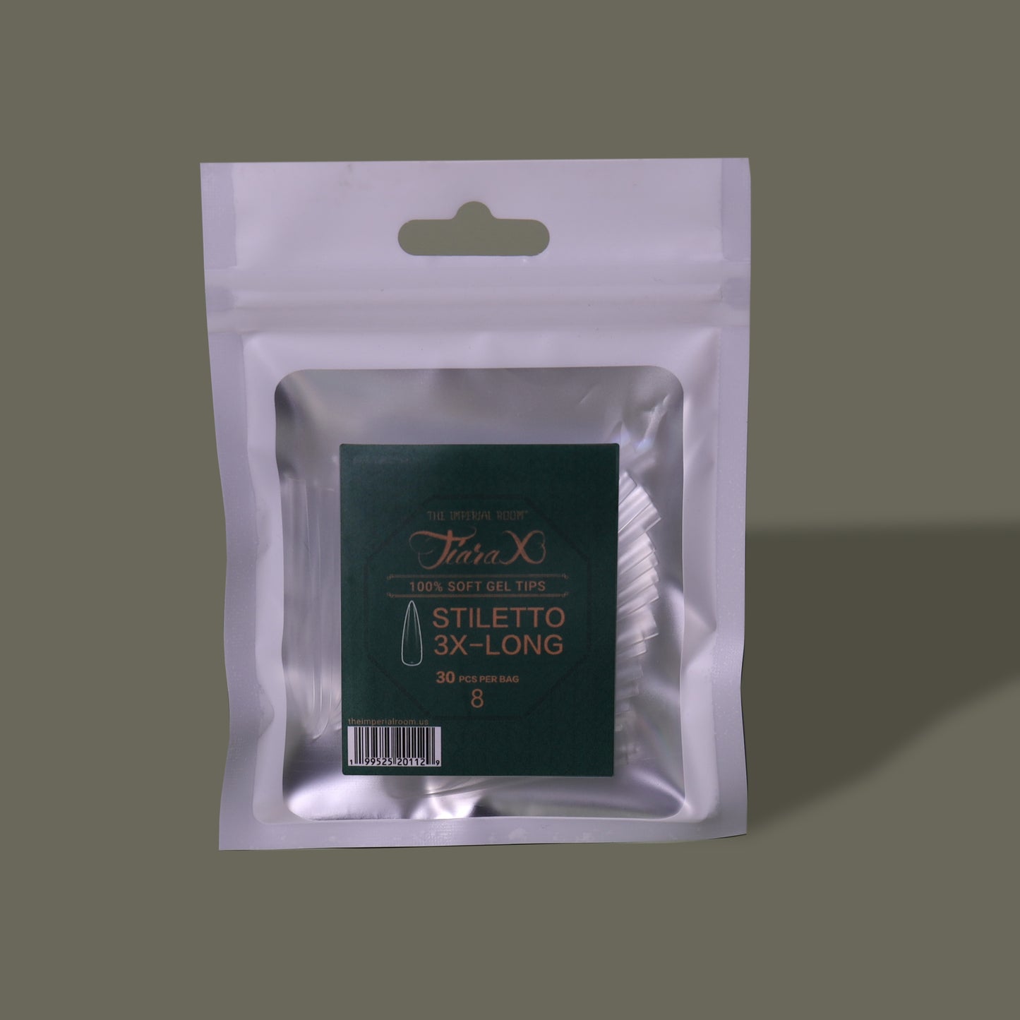 TiaraX | Gel Tips Single Size Bags (White Bag) - Stiletto 3X Long