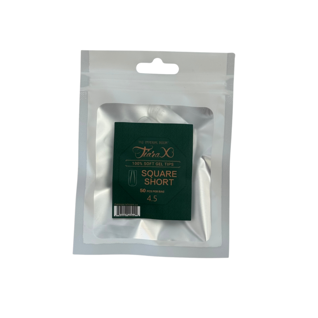 TiaraX | Gel Tips Single Size Bags (White Bag) - Square Short