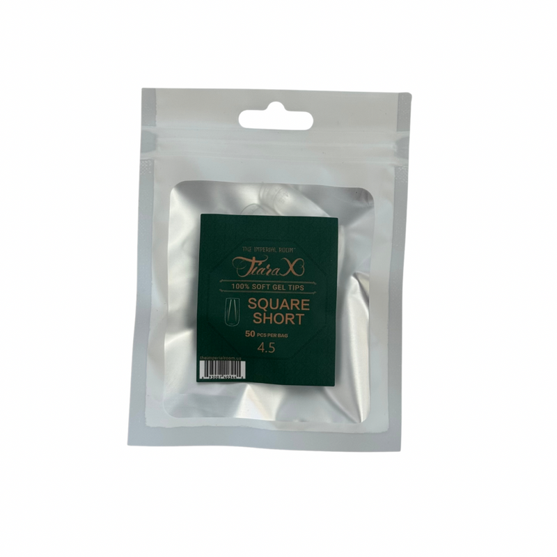 TiaraX Gel Tips Single Size Bags (White Bag) - Square Short