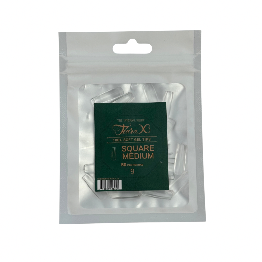 TiaraX | Gel Tips Single Size Bags (White Bag) - Square Medium