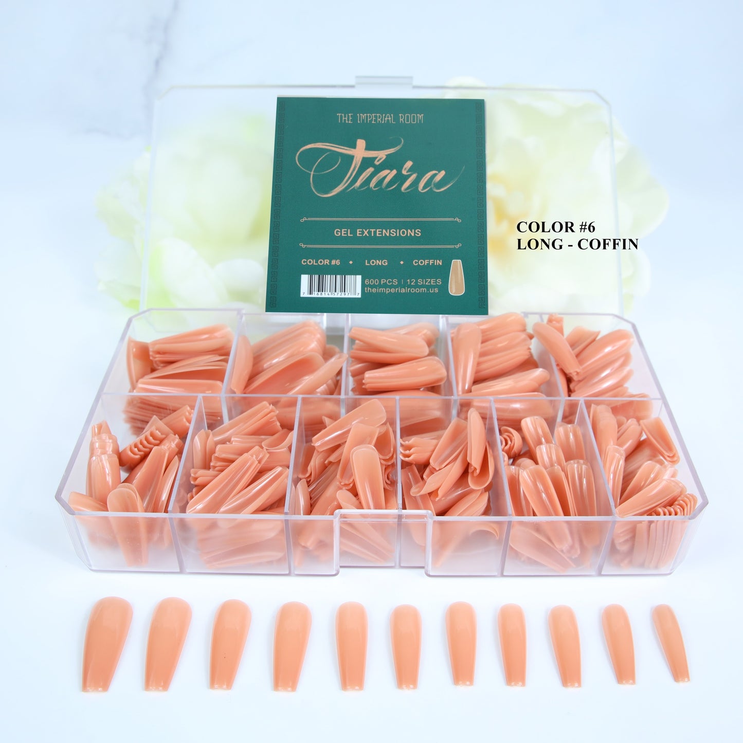 TiaraX Colored Tips Box - Long Coffin