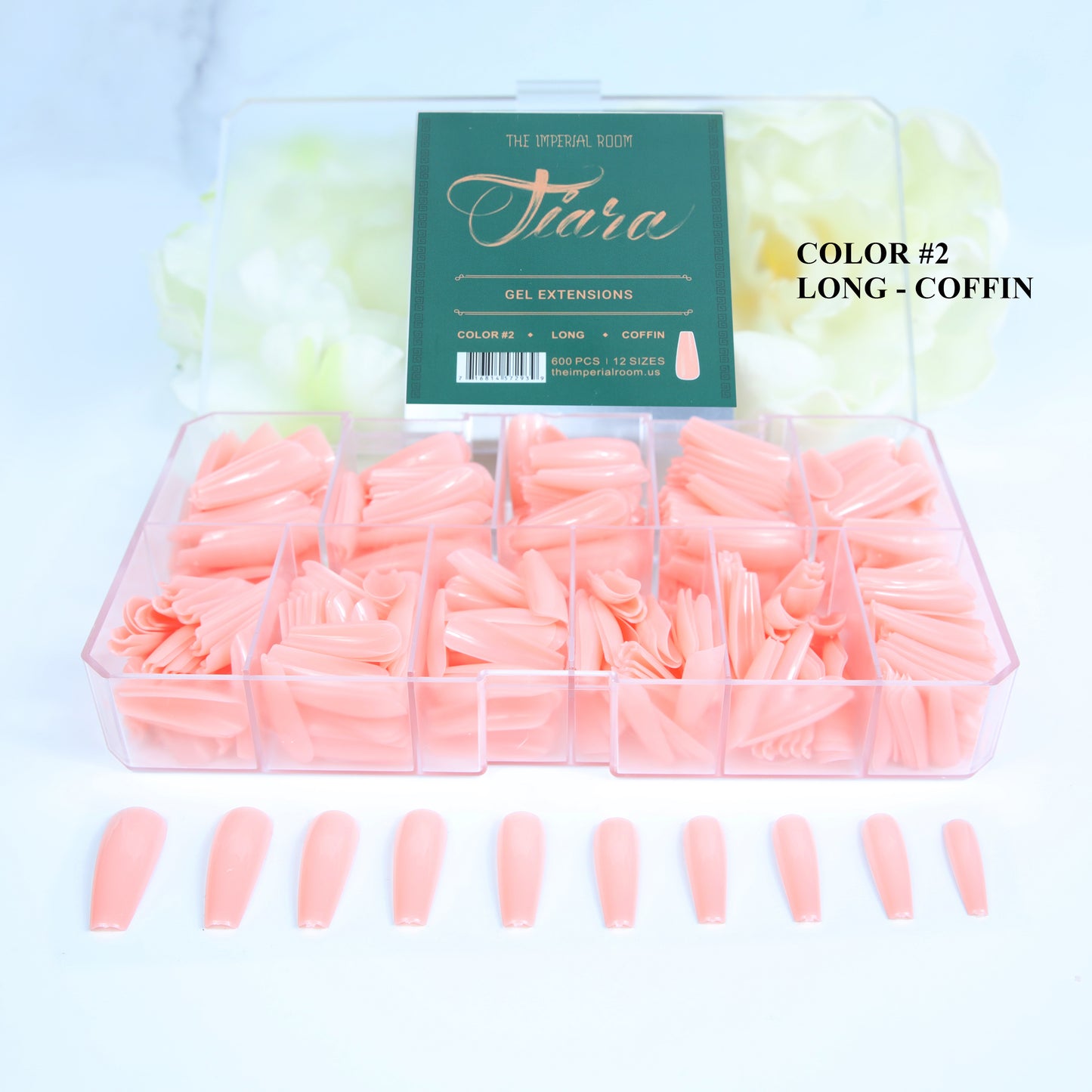 TiaraX Colored Tips Box - Long Coffin