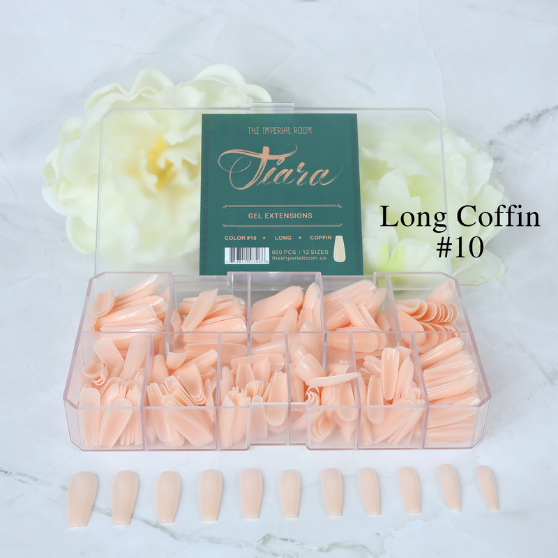 TiaraX Colored Tips Box - Long Coffin