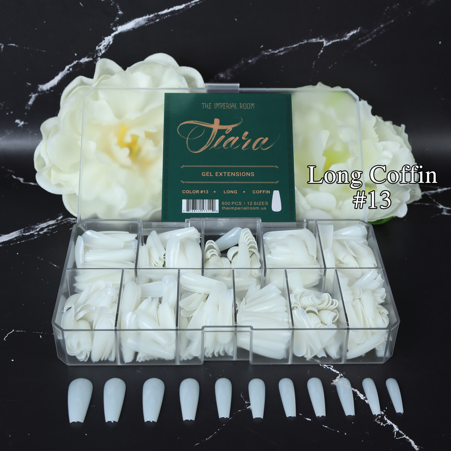 TiaraX Colored Tips Box - Long Coffin