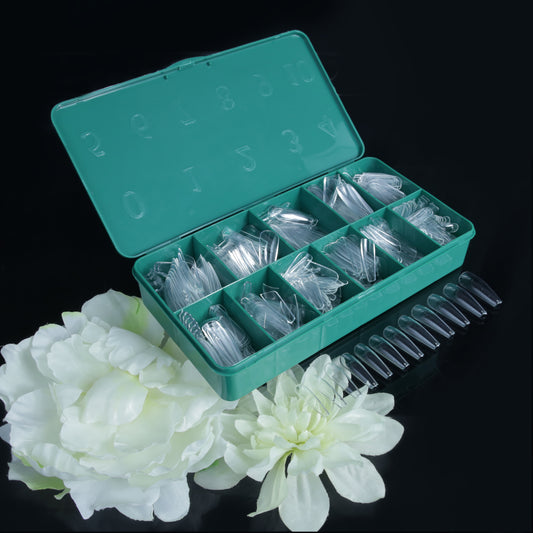 TiaraX Clear Tips Box - Long Coffin